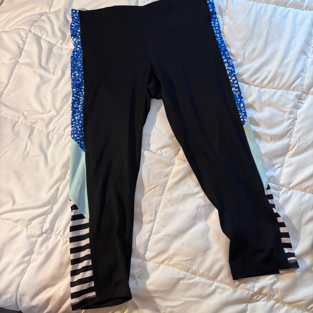 Champion Duo Dry Athletic Leggings Color Block Activewear Womens Size L